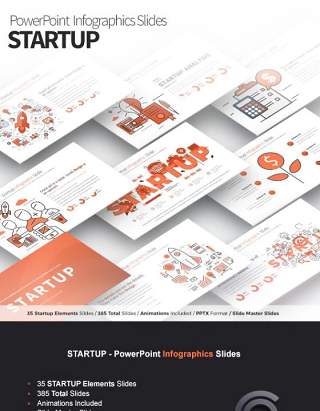 11套色系项目启动PPT信息图形幻灯片Startup - PowerPoint Infographics Slides