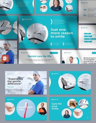 牙科牙医诊所医疗医院PPT版式模板Dental Clinic PowerPoint Presentation Template