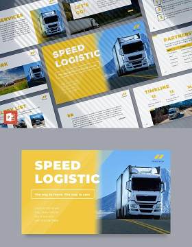 货运运输物流管理介绍报告PPT模板不含照片Trucking Logistics PowerPoint Presentation