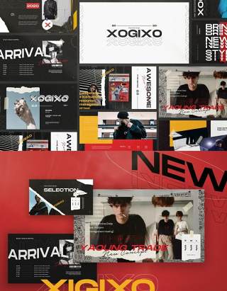 城市广告创意提案企业公司作品分析汇报PPT模板不含照片XOGIXO Urban Creative Powerpoint