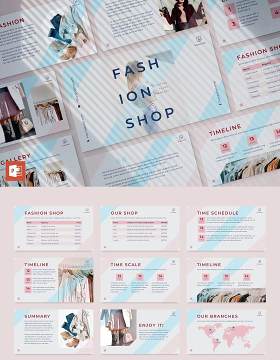 时尚商业报告项目计划PPT模板不含照片Fashion PowerPoint Presentation Template