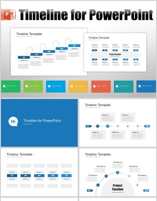 7套色系日程表时间轴企业事件历程PPT模板timeline powerpoint template