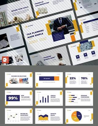 税务财务咨询公司PPT版式模板Tax Advisor PowerPoint Presentation Template