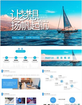 扬帆起航工作总结报告动态PPT模板