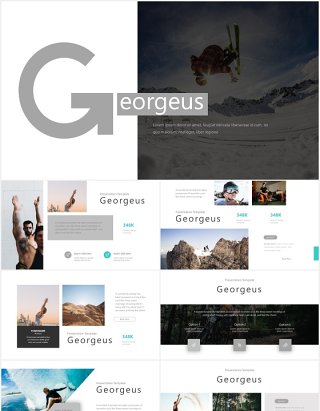 国外健身极限运动PPT模板Georgeus Powerpoint Template