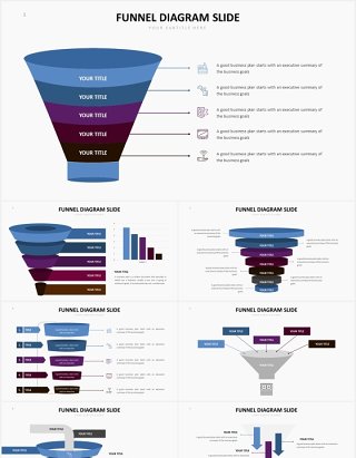 销售漏斗图数据分析PPT图表素材Funnel Slides V1 Powerpoint Template