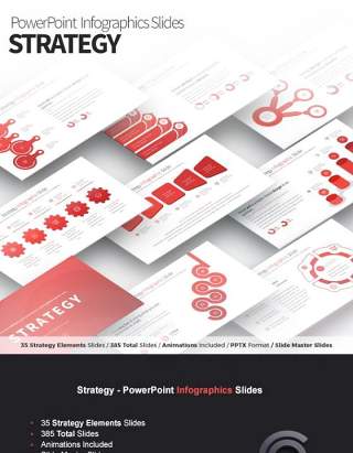11套色系战略策略PPT信息图表幻灯片Strategy - PowerPoint Infographics Slides