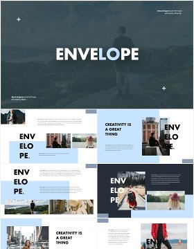 摄影展示国外PPT图片排版模板Envelope Powerpoint Template