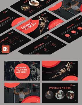 私人健身教练PPT模板不含照片Personal Trainer PowerPoint Presentation Template