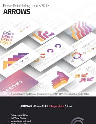 箭头PPT信息图表图形幻灯片演示ARROWS - PowerPoint Infographics Slides