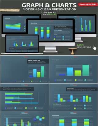 表格柱状图表PPT信息可视化素材Graph & Charts Powerpoint Presentation