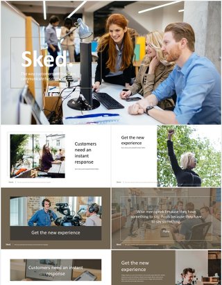 数字代理公司宣传介绍PPT模板sked elegant digital agency powerpoint template