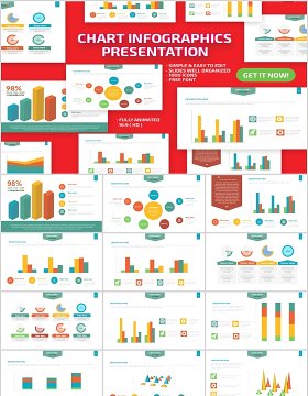 柱状图信息图表PPT幻灯片模板Chart Infographics Powerpoint