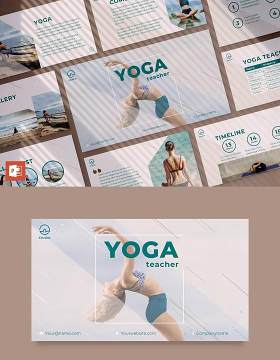 瑜伽健身运动教练培训讲师PPT模板不含照片Yoga Instructor PowerPoint Presentation Template