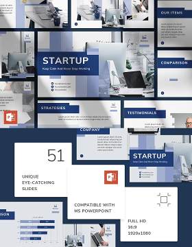 互联网项目启动PPT版式模板Startup PowerPoint Presentation Template