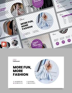 时尚购物店商业分析报告PPT模板不含照片Fashion Shop PowerPoint Presentation Template