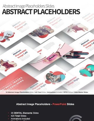 12套色系抽象图像图片占位符PPT排版幻灯片演示Abstracts-PowerPoint Infographics Slides