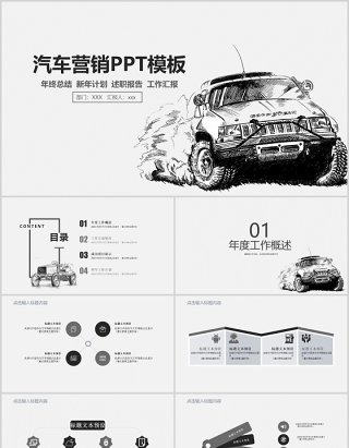 简洁汽车营销宣传工作总结计划PPT模板