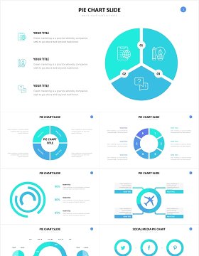 圆形饼图可视化信息图表PPT素材Pie Chart Slides Powerpoint Template