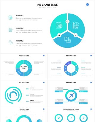 圆形饼图可视化信息图表PPT素材Pie Chart Slides Powerpoint Template