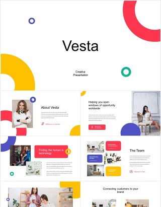 时尚现代公司宣传介绍PPT模板vesta modern powerpoint template