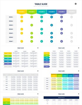 好看实用的创意表格表单信息图表PPT素材Table Powerpoint Slides