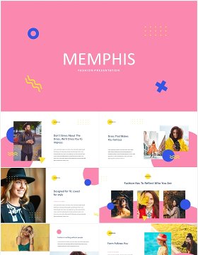 孟菲斯时尚创意PPT模板memphis creative powerpoint template