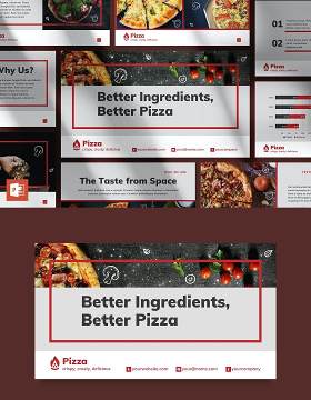 披萨餐厅餐饮美食商业报告PPT模板不含照片Pizza Restaurant PowerPoint Presentation Template