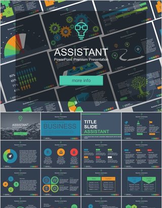 商务多用途PPT信息图表可视化模板Assistant multipurpose template