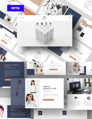 艺术创意PPT模板版式排版设计Arty - Powerpoint