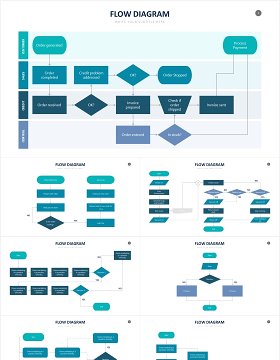 流程图生产线结构图信息图表PPT素材Flow Powerpoint Slides