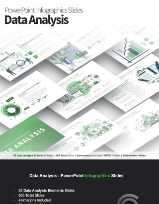 11套色系商业数据分析PPT信息图表幻灯片演示Data Analysis - PowerPoint Infographics Slides