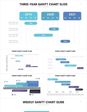 甘特图表格PPT信息图表素材Gantt Slides V4 Powerpoint Template