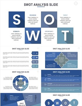 竞品分析模型PPT信息图表素材SWOT Analysis Slides Powerpoint Template