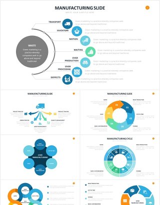 制作结构图圆形信息图表PPT素材Manufacturing Slides Powerpoint Template