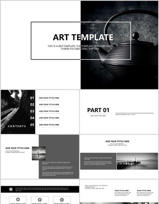 简约艺术工作通用汇报PPT模板ART TEMPLATE