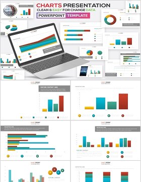 柱状图PPT信息图表模板可插图片Charts Powerpoint Template