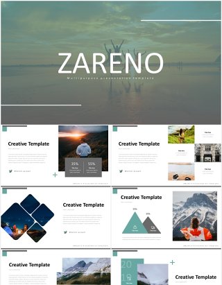 国外简约图片排版PPT图表模板zareno powerpoint template