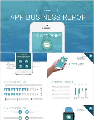 商务报告手机APP软件开发项目介绍PPT模板