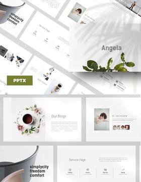 简约简洁PPT模板版式设计Angela - Powerpoint template