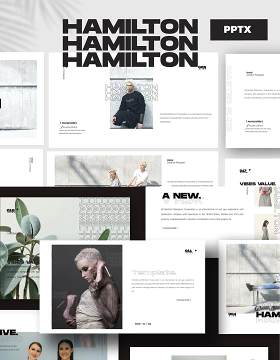 时尚造型师PPT模板版式设计HAMILTON - Powerpoint Business Corporate