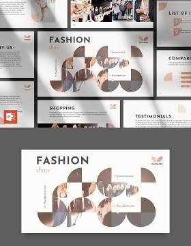 品牌时尚服装时装秀宣传介绍PPT模板不含照片Fashion Show PowerPoint Presentation Template