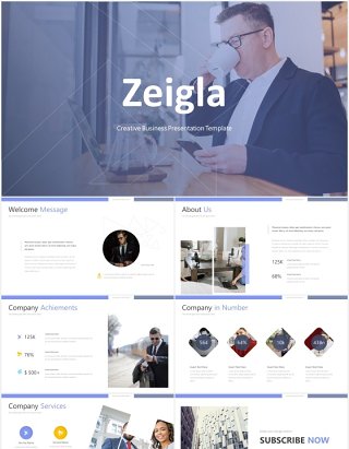 高端商务工作计划总结报告国外PPT模板zeigla powerpoint template