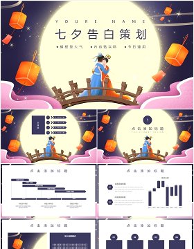 传统节日七夕告白策划活动通用PPT模板