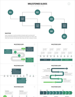 企业里程碑公司发展时间线PPT信息图表素材Milestones Slides Powerpoint Template