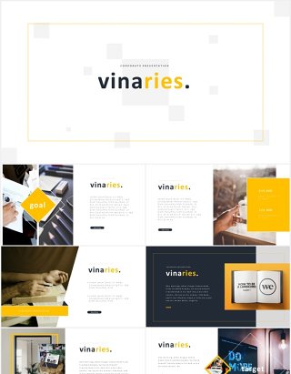 简约公司宣传工作计划报告PPT模板Vinaries Powerpoint Template