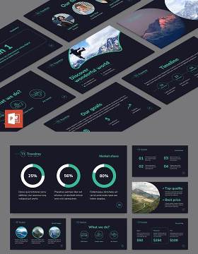 旅游旅行探索商业PPT模板不含照片Tours and Travels PowerPoint Presentation Template