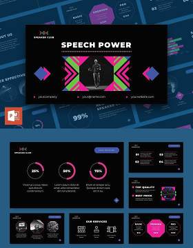 黑色演讲者培训讲师PPT模板不含照片Speaker PowerPoint Presentation Template