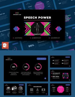 黑色演讲者培训讲师PPT模板不含照片Speaker PowerPoint Presentation Template