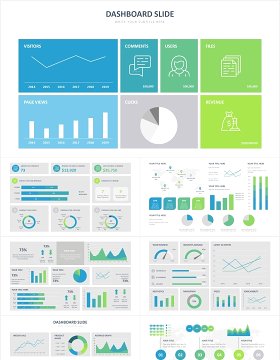 仪表板可视化信息图表PPT素材Dashboard Slides Powerpoint Template